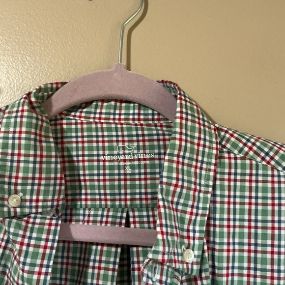 Vineyard Vines  Youth Red and Green Casual Button Down Shirt - Picture 2 of 5